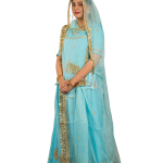 Sky Blue Gottapatti Poshak Set | Premium Bamber Satin | Jaipurio Designer Collection